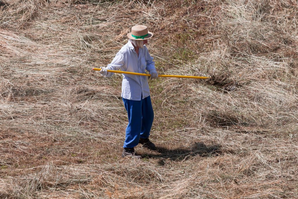 Klimawandel Dürre Bäuerin in Feld